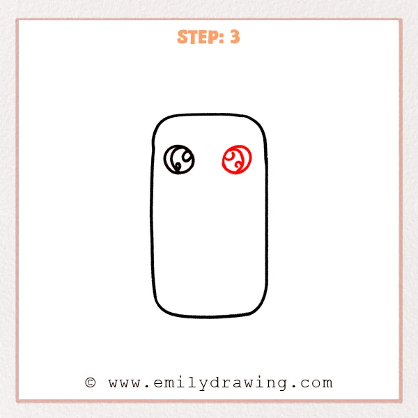 how to draw a cartoon phone - Step 3